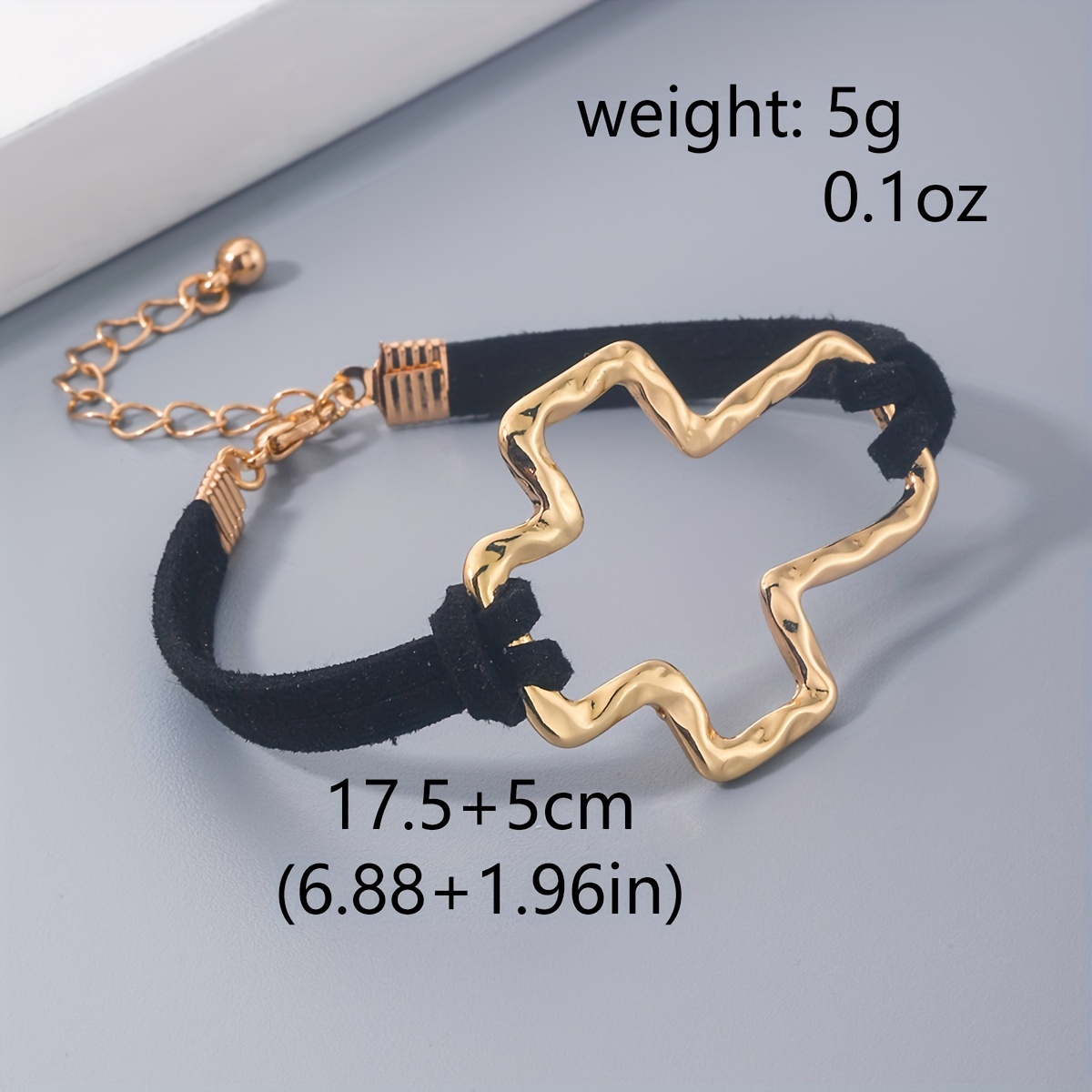 Golden Hollow Cross Rope Bracelet - Bohemian Style 18K Plated